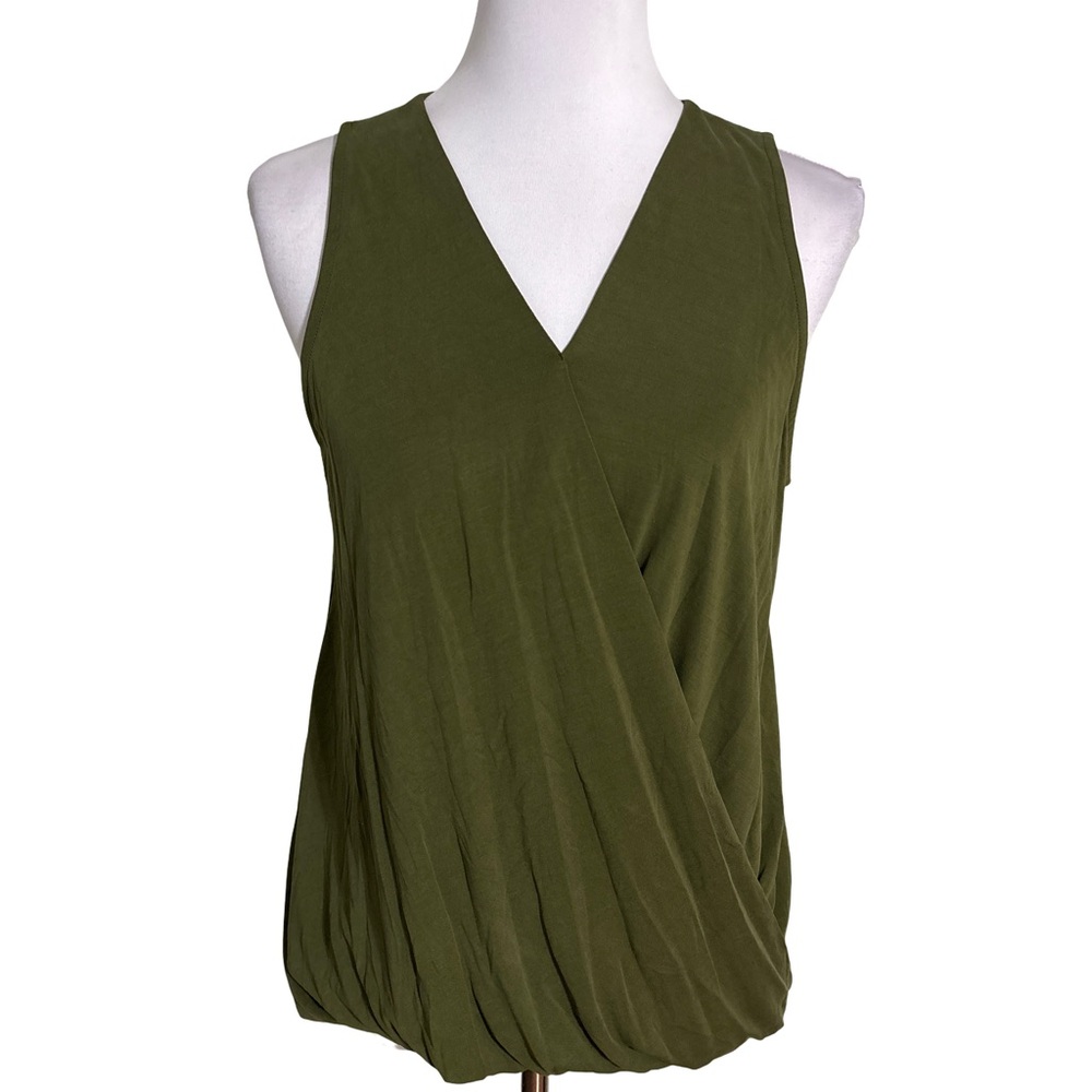 Francesca's Collections Olive V Neck Sleeveless Blouse